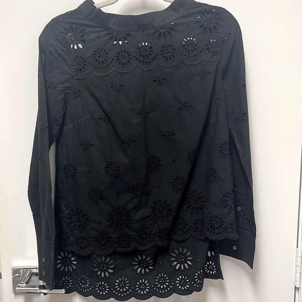 J Crew flower cut out long sleeve shirt,  no sign of wear